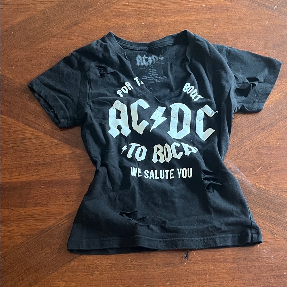 AC/DC Distressed Black Tee